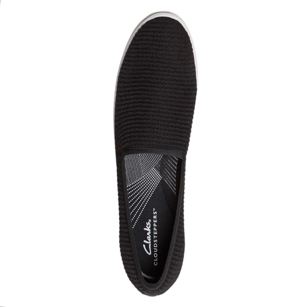 Clarks Women's Cloudsteppers Breeze Stretch Slip On Comfort Shoes Black Size 8 - Picture 4 of 5